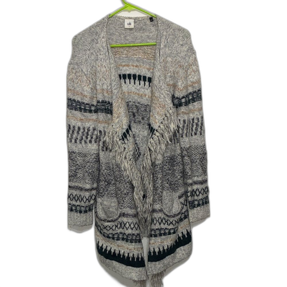 Cabi Southwest Stripe Knit Cardigan – Grey Multi, Women’s S